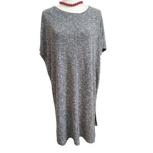 J Jill Pure Jill Easy Tunic Dress Heathered Gray cap sleeves Size Large NWOT